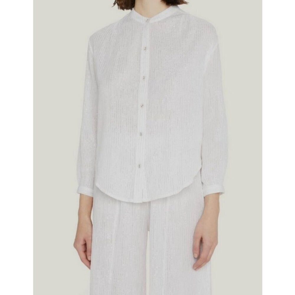 Suzie Kondi Koubi Button Blouse Solid Gauze ~ Natural Large L Nwt — image 4 of 8